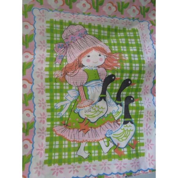 Katies Patchwork Girls Pillowcase Vintage 1970s Sears Girls Bedding Faded GUC - Picture 4 of 12